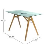Solid Wood & Glass Top Study Table - Image 2