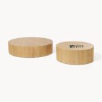 Solid Wood Round Coffee Table Walnut Color - Image 2