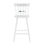 Solid Wood Bar Chair with Backrest for Kitchen Counter & Bar – White Finish - Image 5