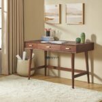Solid Wood Study Table / Office Desk with 3 Drawers – Mid-Century Modern Writing Desk - Image 4