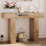 Long Wooden Rectangular Console Table with Smooth Drawer Storage - Image 4