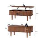 Wooden Coffee Table with Hidden Storage for Living Room - Image 4