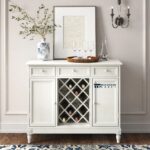 Solid Wood Bar Cabinet with Spacious Storage for Home Bar
