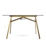 Solid Wood & Glass Top Study Table - Image 3