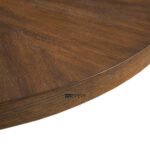 Round Walnut Wood Coffee Table with Rich Finish - Image 4