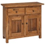Solid Wood Storage Cabinet with Drawers & Doors – Natural Finish - Image 2