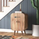 Solid Wood Accent Bar Cabinet with Stylish Storage for Home