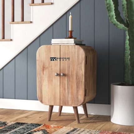 Solid Wood Accent Bar Cabinet with Stylish Storage for Home