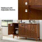 Solid Wood Designer Sideboard Cabinet with Carved Front – Walnut Finish - Image 4