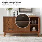 Solid Wood Designer Sideboard Cabinet with Carved Front – Walnut Finish - Image 5