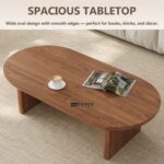 Oval Walnut Coffee Table with Mid-Century Modern Design - Image 4