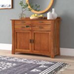 Solid Wood Sideboard Cabinet with Drawers & Storage – Teak Finish