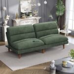Neo Comfort Convertible Fabric Sofa Bed – Olive Green - Image 3