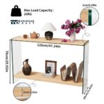 Modern Console Entryway Table with Tempered Glass Top and Strong Frame - Image 5