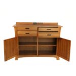 Solid Wood Sideboard Cabinet with Drawers & Storage – Teak Finish - Image 3