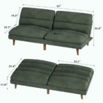 Neo Comfort Convertible Fabric Sofa Bed – Olive Green - Image 4