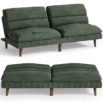 Neo Comfort Convertible Fabric Sofa Bed – Olive Green - Image 2
