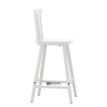 Solid Wood Bar Chair with Backrest for Kitchen Counter & Bar – White Finish - Image 2