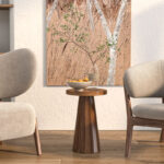 Round End Table with Fluted Pedestal Base - Image 4