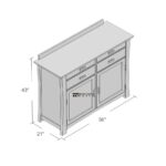 Solid Wood Sideboard Cabinet with Drawers & Storage – Teak Finish - Image 2