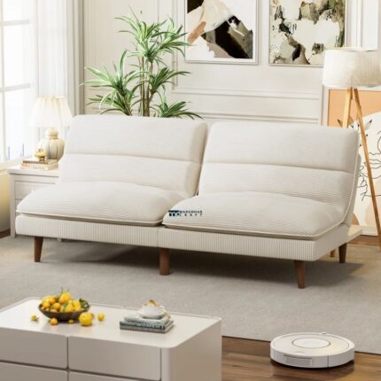 Neo Comfort Convertible Fabric Sofa Bed – Ivory White