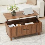 Solid Acacia Wood Modern Pedestal Coffee Table with Sturdy Base - Image 5