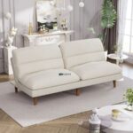 Neo Comfort Convertible Fabric Sofa Bed – Ivory White - Image 3