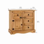 Solid Wood Farmhouse Buffet Cabinet Sideboard with 4 Drawers and 1 Door - Image 4
