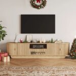 Curved TV Stand with Smooth Rounded Design and Modern Media Console Style
