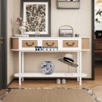 Oval Console Table for Entryway and Living Room Decor