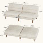 Neo Comfort Convertible Fabric Sofa Bed – Ivory White - Image 2