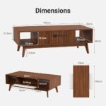 Modern Solid Wood Coffee Table with Storage in White Finish - Image 5