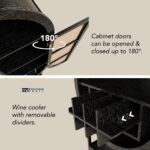 Wine Cabinet with Rattan Door and Storage for Living Room and Dining Area - Image 4