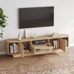 Curved TV Stand with Smooth Rounded Design and Modern Media Console Style - Image 6