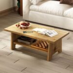 Solid Fir Wood Coffee Table with Traditional Mortise Tenon Joinery