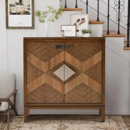 Vintage Cabinet with Handcrafted Artisan Doors for Home Storage