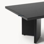 Solid Wood Oval Coffee Table Oak painted black - Image 5