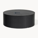 Solid Wood Round Coffee Table Black Finish - Image 3