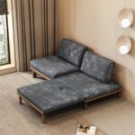 Urban Comfort Convertible Wooden Daybed Sofa – Grey Fabric