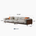 Four-Seater Cotton Linen Fabric Sofa with Solid Wood Frame and Cushioned - Image 5