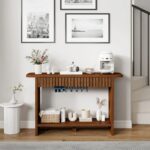 Wooden Console Table with Two Drawers for Living Room and Entryway