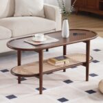 Solid Wood Square Coffee Table with One Large Storage Drawer