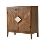 Vintage Cabinet with Handcrafted Artisan Doors for Home Storage - Image 3