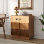 Colour Design Solid Wood Accent Bar Cabinet with Stylish Storage