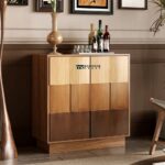 Colour Design Solid Wood Accent Bar Cabinet with Stylish Storage - Image 5