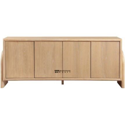 Solid Wood Minimalist Sideboard Cabinet – Natural Oak Finish