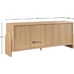 Solid Wood Minimalist Sideboard Cabinet – Natural Oak Finish - Image 3