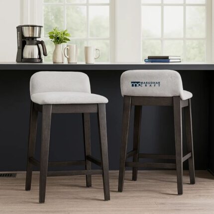 Upholstered Bar and Counter Stool Set of Two