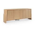 Solid Wood Minimalist Sideboard Cabinet – Natural Oak Finish - Image 4