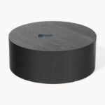 Solid Wood Round Coffee Table Black Finish - Image 4